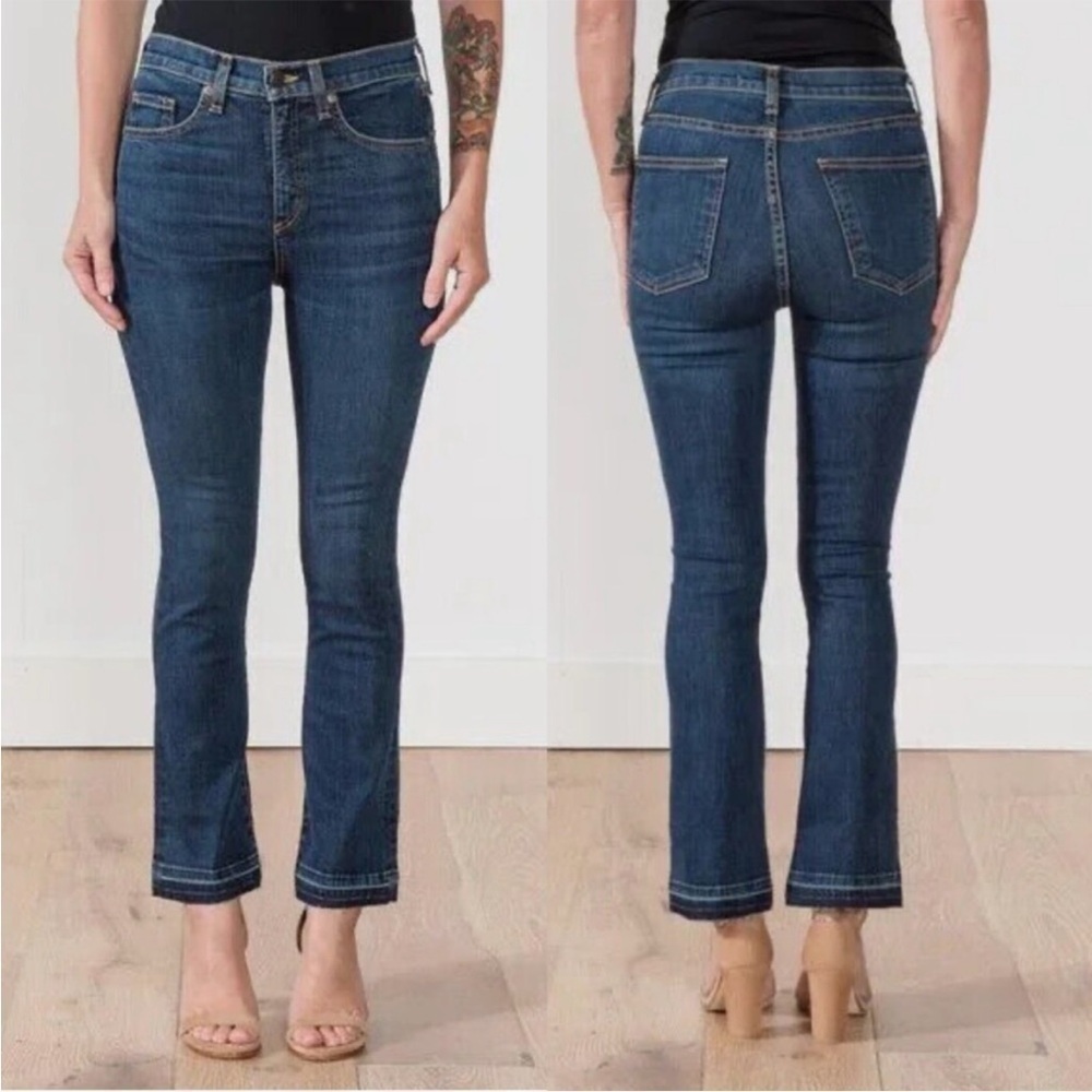 Veronica Beard- Carolyn 10" Baby Boot Jeans in Dark Wash High Rise Fray Size 27
